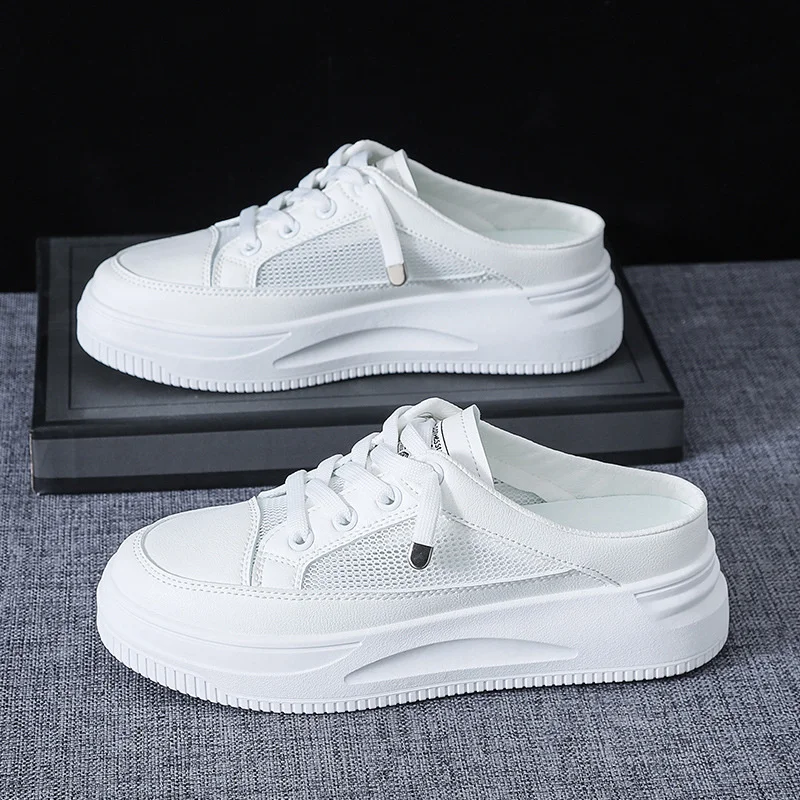 

2021 Women Casual Mesh Shoes Fashion Breathable Walking Airy Flat Shoes Sneakers Women Vulcanized Shoes White Female Footwear