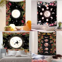 psychedelic moon starry tapestry flower wall hanging room sky carpet dorm tapestries art home decoration accessories