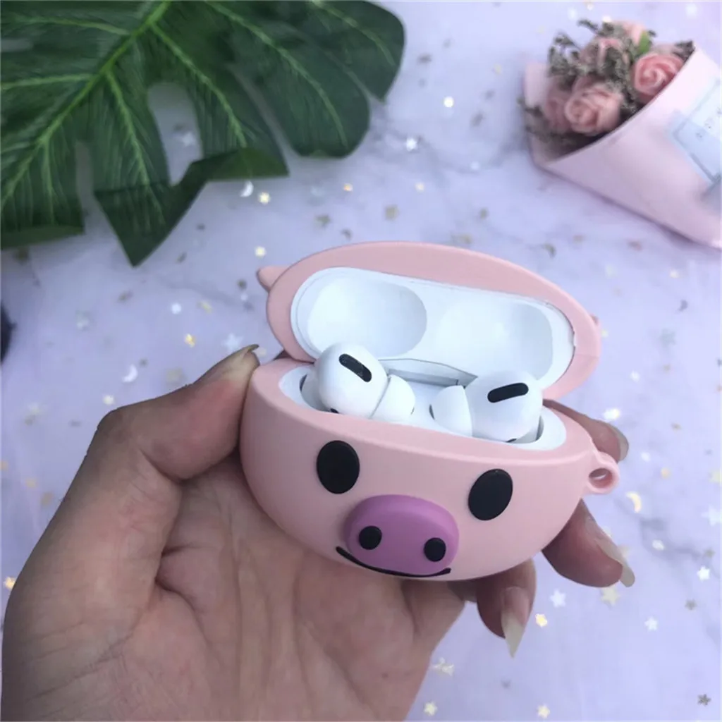 Чехол HIPERDEAL с милой Свинкой для AirPods Pro 2019 беспроводная зарядная коробка