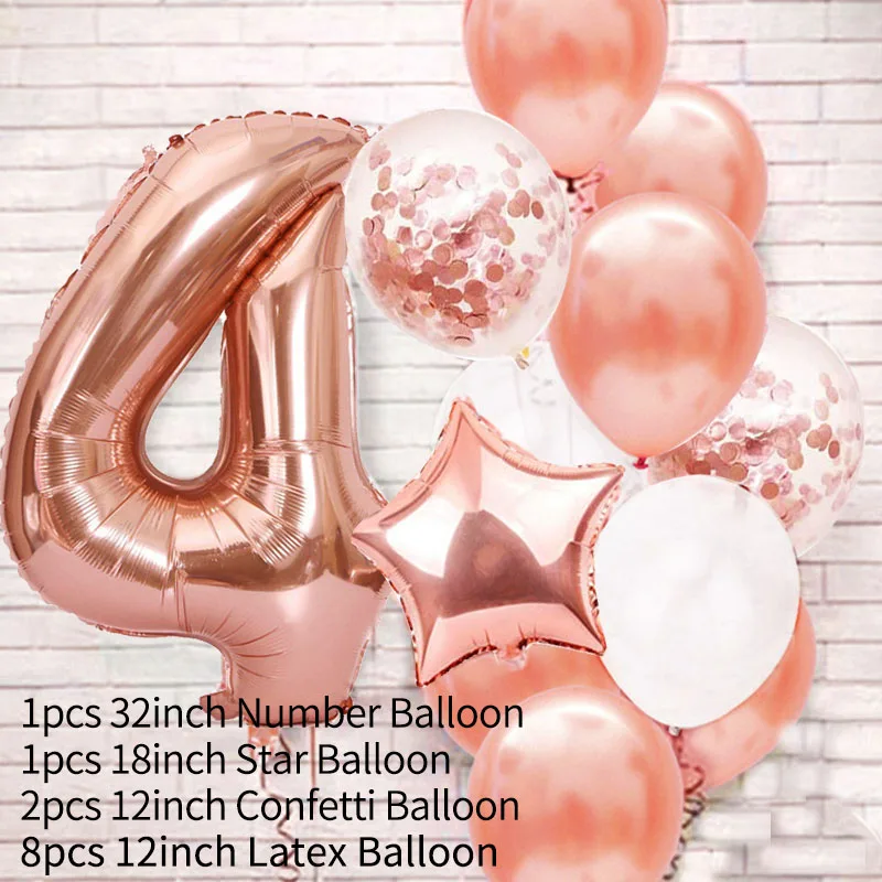 13 шт. розы украшения для вечеринки в честь Дня рождения дети маленькая девочка 1 2 3