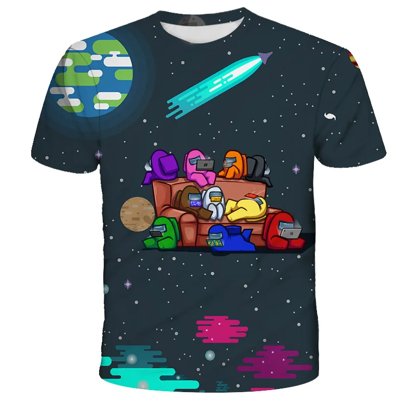 

New Game Among Us T-Shirt Kids Short Sleeve Cartoon T-shirt For Girls Clothes Boys 3D Printed Tops Impostor Graphic Camiseta