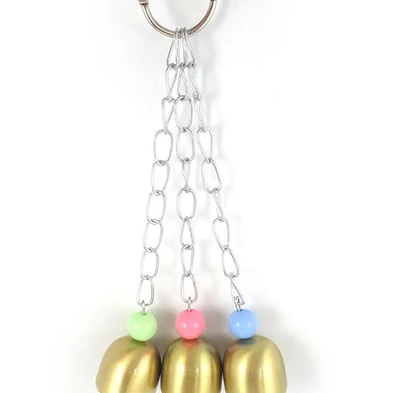 

Cockatiel Parrot Toys Steel Hanging Bell Cage Toys for Parrots Bird Squirrel Funny Chain Swing Toy Pet Bird Supplies
