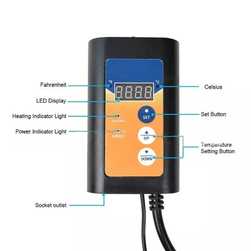 

Heat Mat Thermostat 5-40 Planting Temperature Controller Growing Equipment