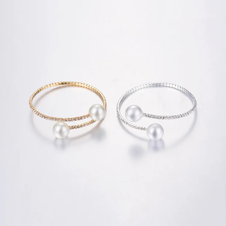 Серебряный цвет натуральный жемчуг браслет женский пресноводный Открытый для