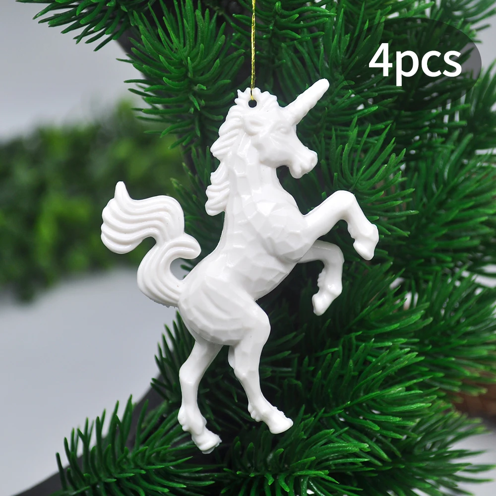 

Рождественские кулоны-куклы единороги 4 шт DIY