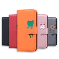 leather flip wallet phone case for huawei p40 pro p30 p20 p10lite p smart 2019 mate20 pro cartoon mobile cover case fundas coque