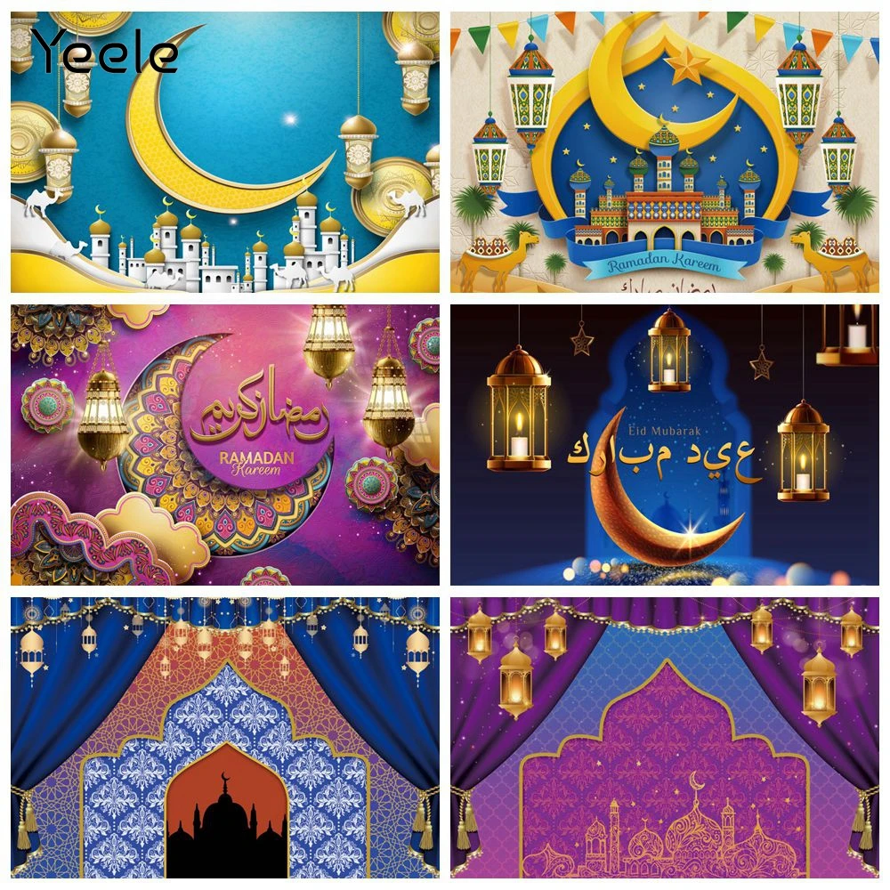 Yeele Eid Mubarak Ramadan Festival Party Decor Lantern Crescent Photographic Backgrounds Photography Backdrops For Photo Studio