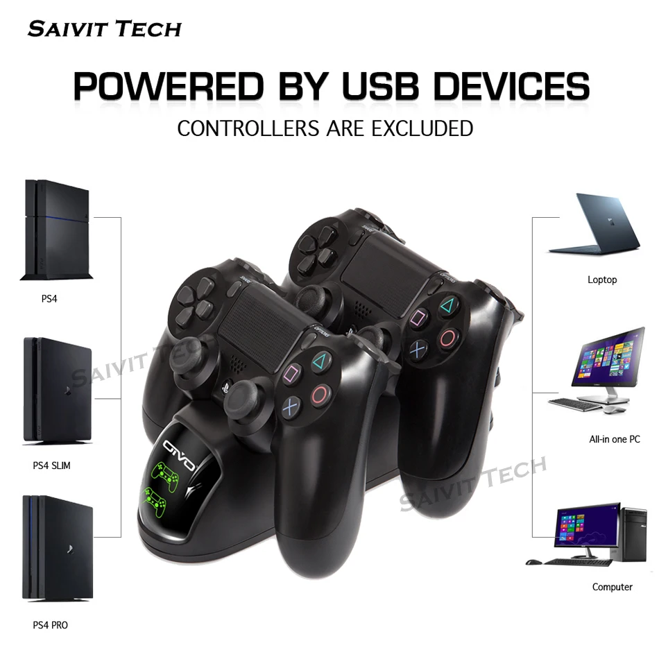 PS4 контроллер зарядное устройство и PS4 контроллер зарядная док-станция с Светодиодный индикатор для SONY PS4/Slim/Pro геймпад