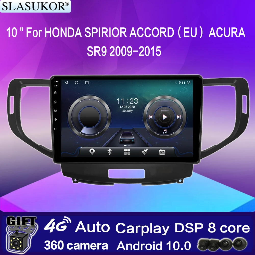 

Мультимедийная магнитола для HONDA SPIRIOR ACCORD ACURA SR9 2009-2015 Android 10, мультимедийный проигрыватель с GPS, быстрой зарядкой и коаксиальным Carplay, 10 дюймов