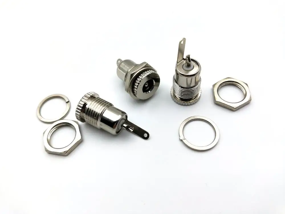 100 шт. медный 5 мм 2 1 гнездовой разъем постоянного тока штекер питания DIY