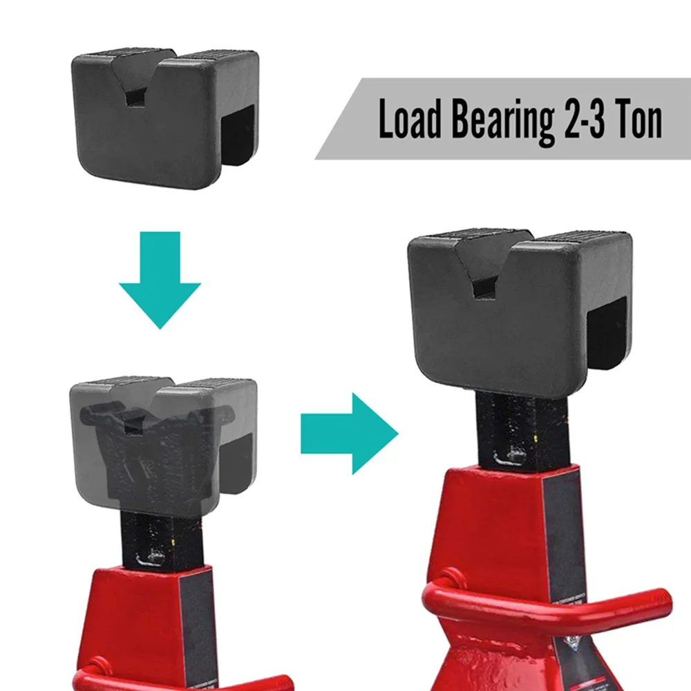 

Rail Jack Pad 63*44*55mm 17mm groove 2pcs Adapter For Jack Stand 2-3 Ton Rubber Practical