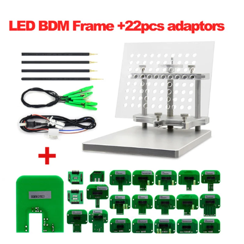 Светодиодный рамка фонового режима отладки полный набор Нержавеющая сталь 22 шт BDM Адаптеры для FGTECH BDM100 ЭБУ