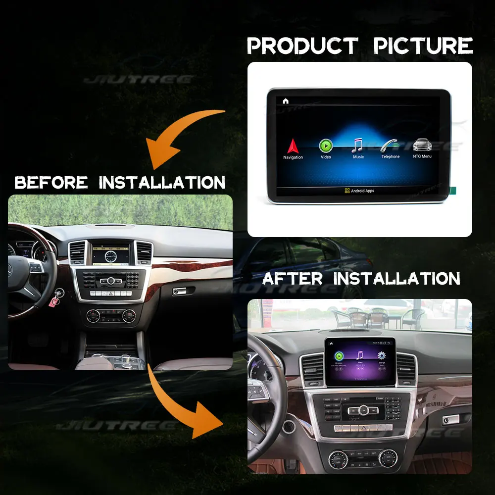 Автомобильная магнитола на Android 11 для Mercedes Benz ML-Class GLK GLS GLE SLK SLC SL ML W166 X166 Class 2012- 2018