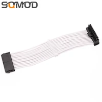 5pcspack computer motherboard 24pin male and female extension cable 90 degree white braided network cable buckle 25