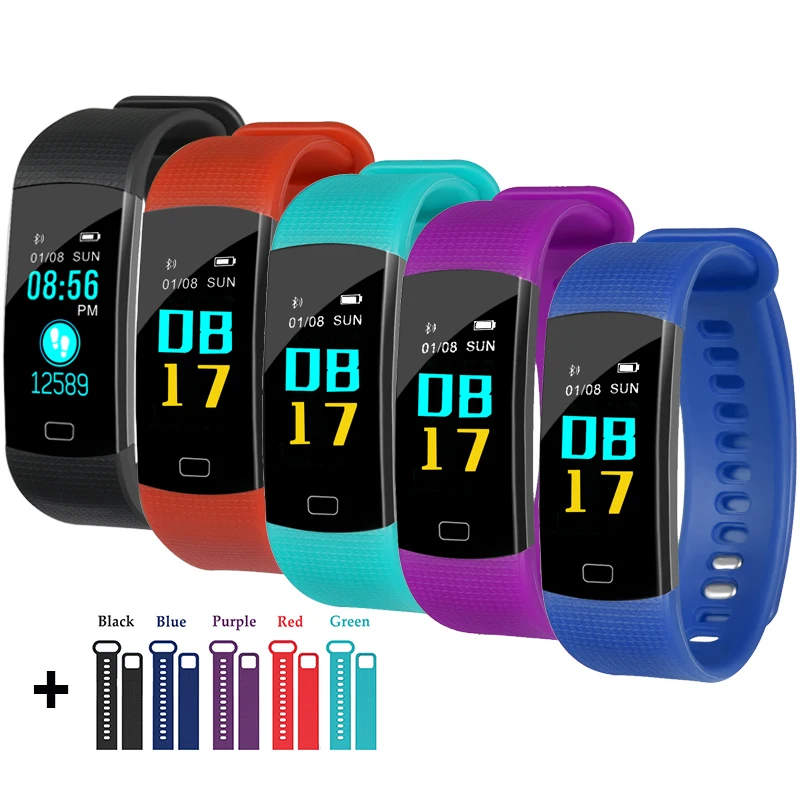 Y5 Smart Bracelet Color Display Wristband Heart Rate Activity Fitness Tracker Smart Band Bracelet VS for XiaoMi Miband 2