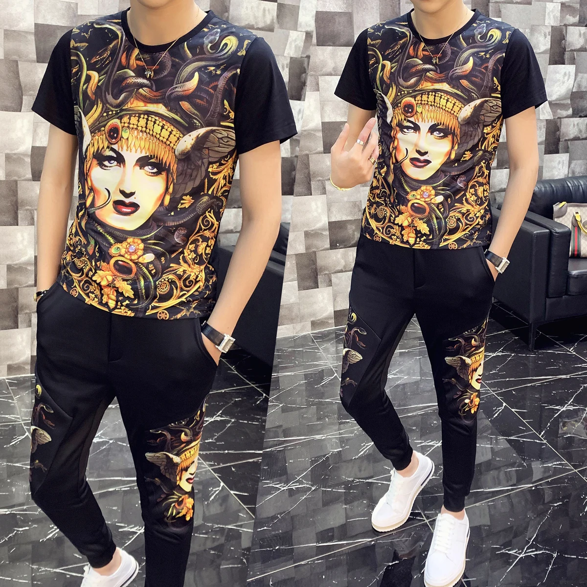 2020 весенний комплект из двух предметов мужская приталенная одежда Мужской