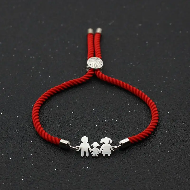 Очаровательные браслеты из нержавеющей стали с милым медведем для семьи папы
