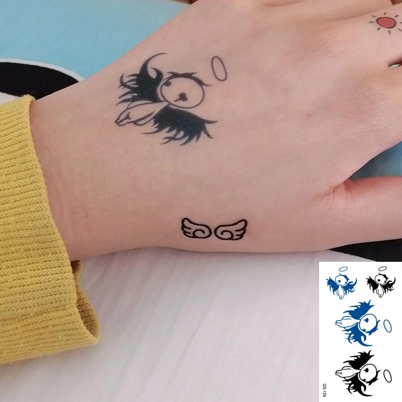 

Waterproof Temporary Tattoo Sticker Angel Elf Wing fake Tattoo Geometric Animal Flash Tattoo Hand Back Foot for Girl Women Men