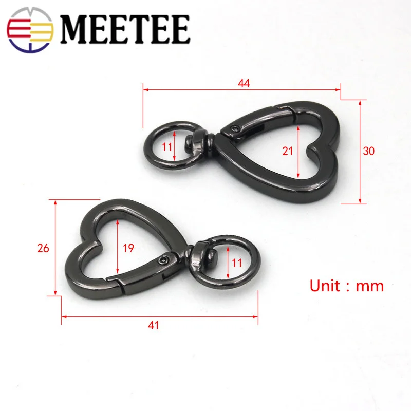 Meetee 5/10 шт 11X4 0 мм/11x44мм в форме сердца металлический крюк Пряжка Весна Открытый
