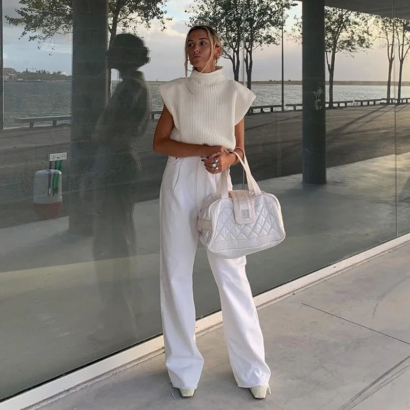 

Echoine Woman Sexy Turtleneck Sweater Pullover Short Sleeve Top Autumn Winter Clothes Y2k Sweater Women Knitting Streetwear