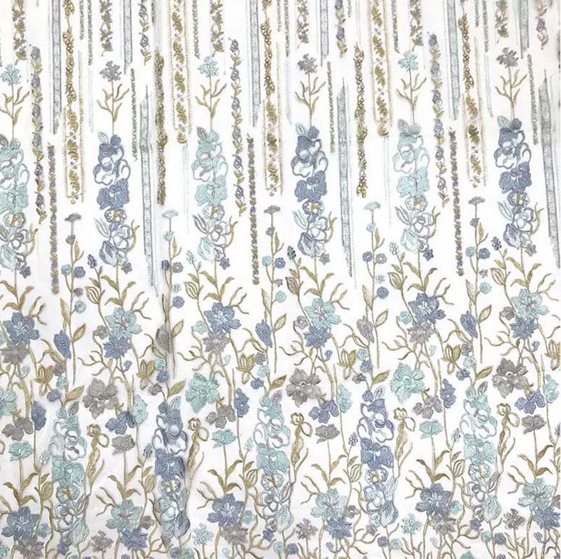 

2021 High Quality Tulle Embroidery Wedding Dress Bridal Gown Lace fabric