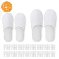 disposable slippers12 pairs closed toe disposable slippers fit size for men and women for hotel spa guest used white