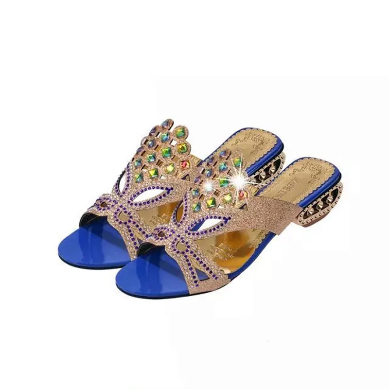 Женские сандалии с кристаллами для отдыха летние дышащие Модные Ретро туфли на