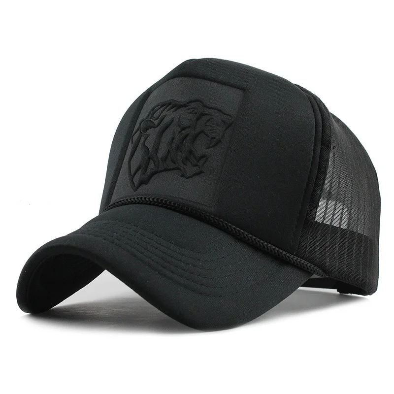 

2021 Hip Hop Black Leopard Print Curved Baseball Caps Summer Mesh Snapback Hats for Women Men Casquette Trucker Cap