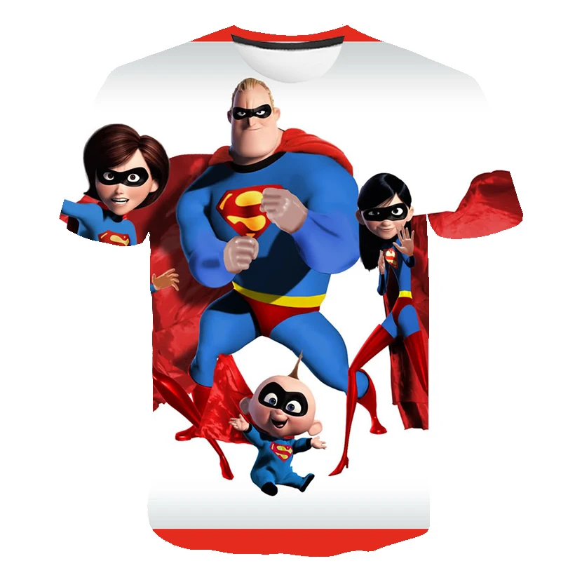 

Футболка детская с принтом «супер герой», свободная рубашка с коротким рукавом и круглым вырезом, с героями мультфильмов, для всей семьи, дл...
