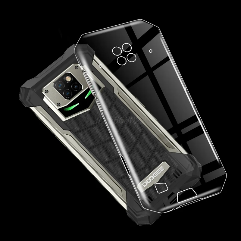 Soft Black TPU Case For Doogee S88 Back Cover Transparent Phone Case For Doogee S88 Plus with Tempered Glass For Doogee S88 Pro