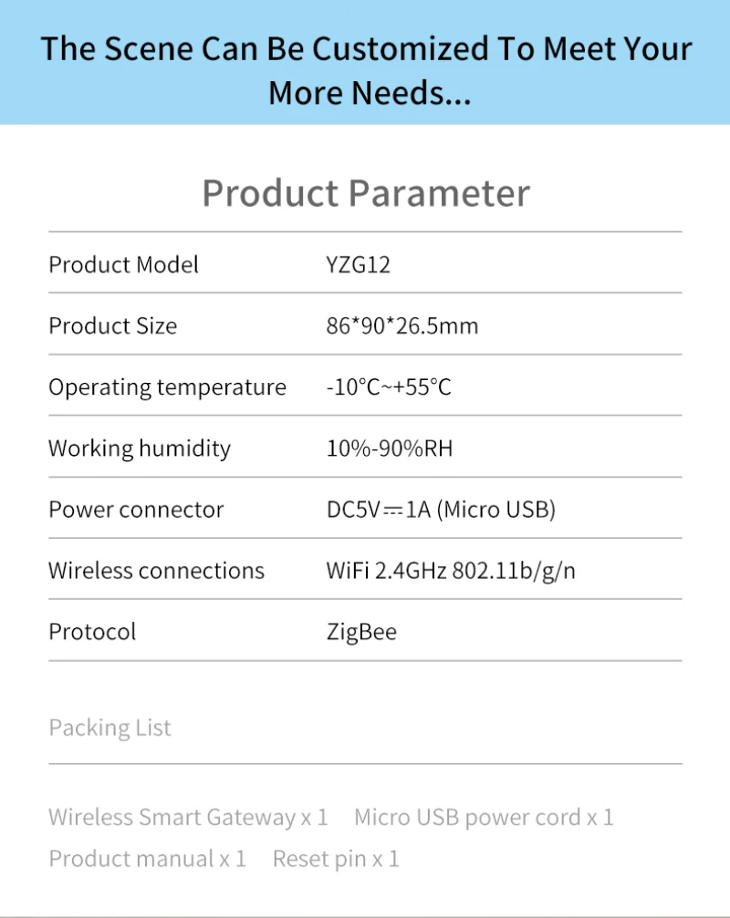 

ZigBee Wireless Smart Gateway WiFi Multimode Gateway Device Linkage Central Control Host Smart Home Equipment Remote Control
