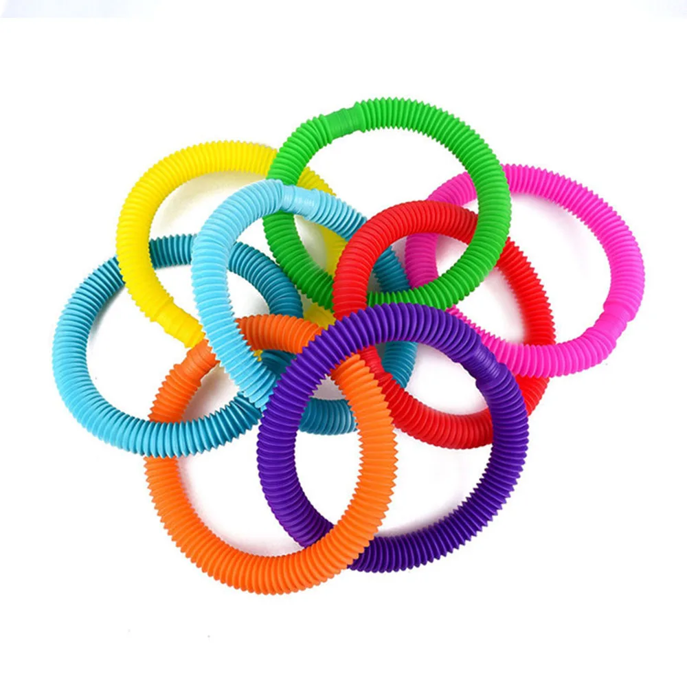 

Fun Fidget Toys Autism Sensory Circle Popular Tube Decompression Early Development Education Children PP Magical Colorful Toys