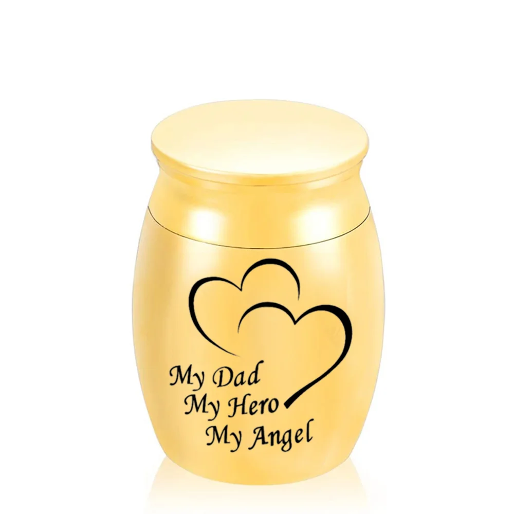 My Dad Hero Angel Double Heart Funeral Urn for Human Ashes Cremation Keepsake Memorial Jewellry | Дом и сад