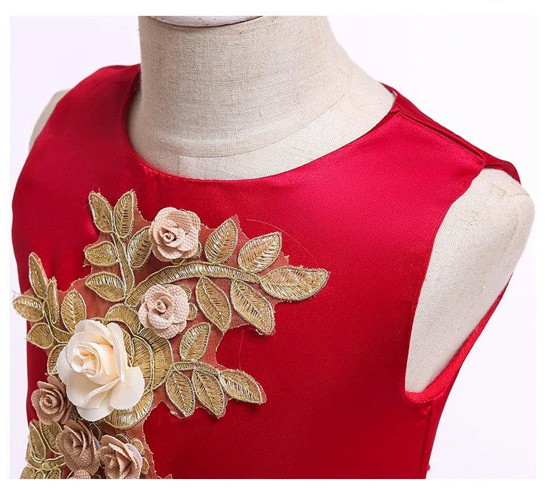 Платья для девочек вечерние платья с цветочной аппликацией подарок на день