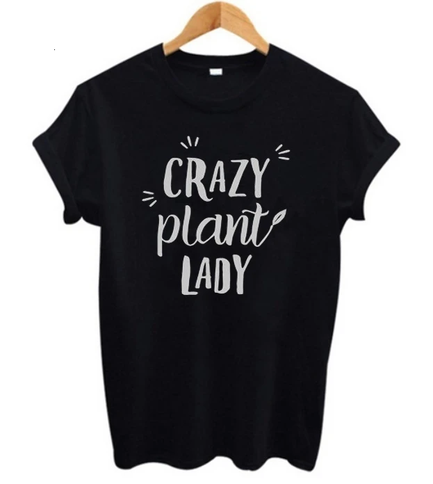 Crazy завод леди рубашка вегетарианские органические Еда майка с ума буквенным