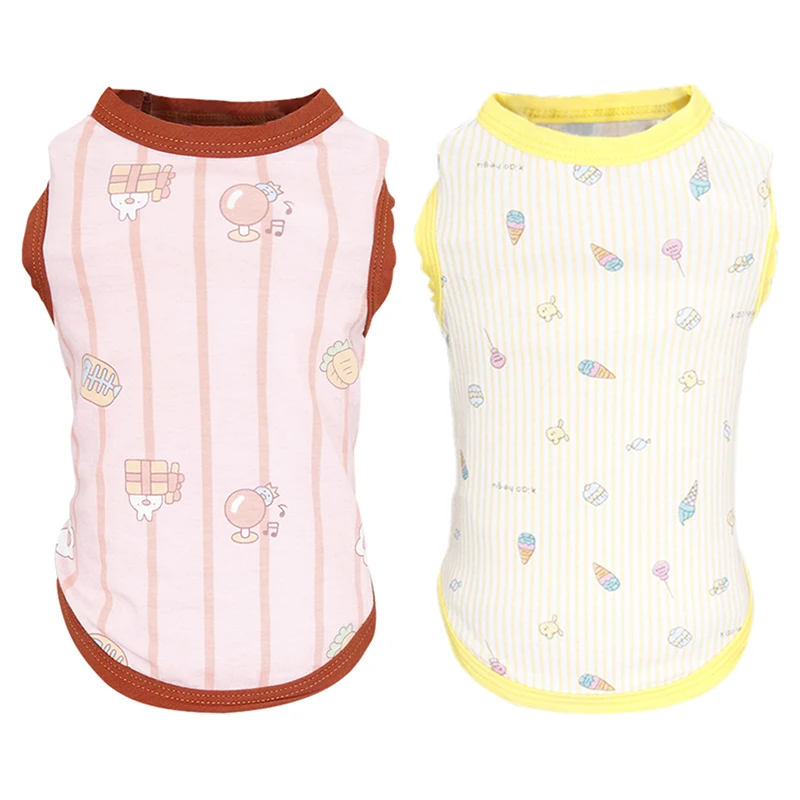 

Pet Dog Vest Summer Cool Dog Clothes Cartoon Cute Dog Clothing For Puppy Breathable Vest Yorkshire Chihuahua Costume Q