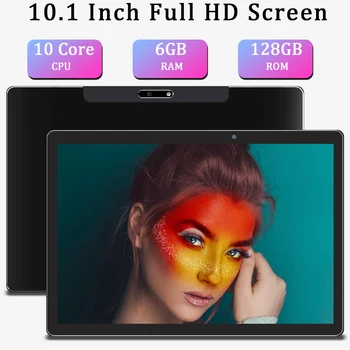 10.1 Inch Tablet PC Android 8.0 10 Core Tablets 1920x1200 IPS 6G RAM 64/128GB ROM 4G Call Dual 5G Wifi GPS Tablette 9