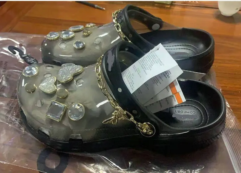 Женские пляжные сандалии с золотой цепочкой водонепроницаемые Нескользящие