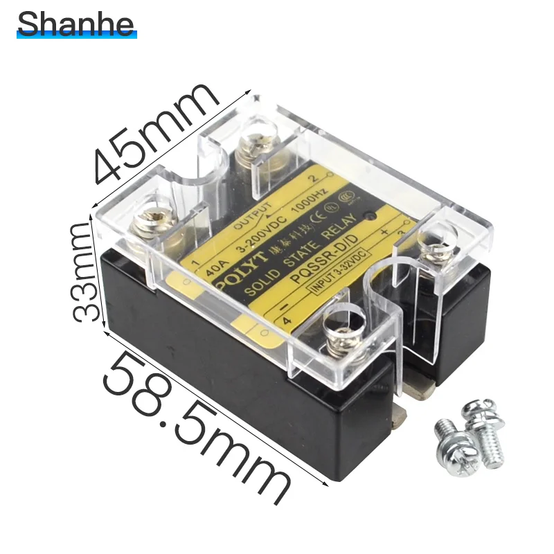 PQLYT твердотельные реле SSR 25DD вход 3 32VDC выход 200VDC 10A 40A 60A|solid state relay|state relaysolid |