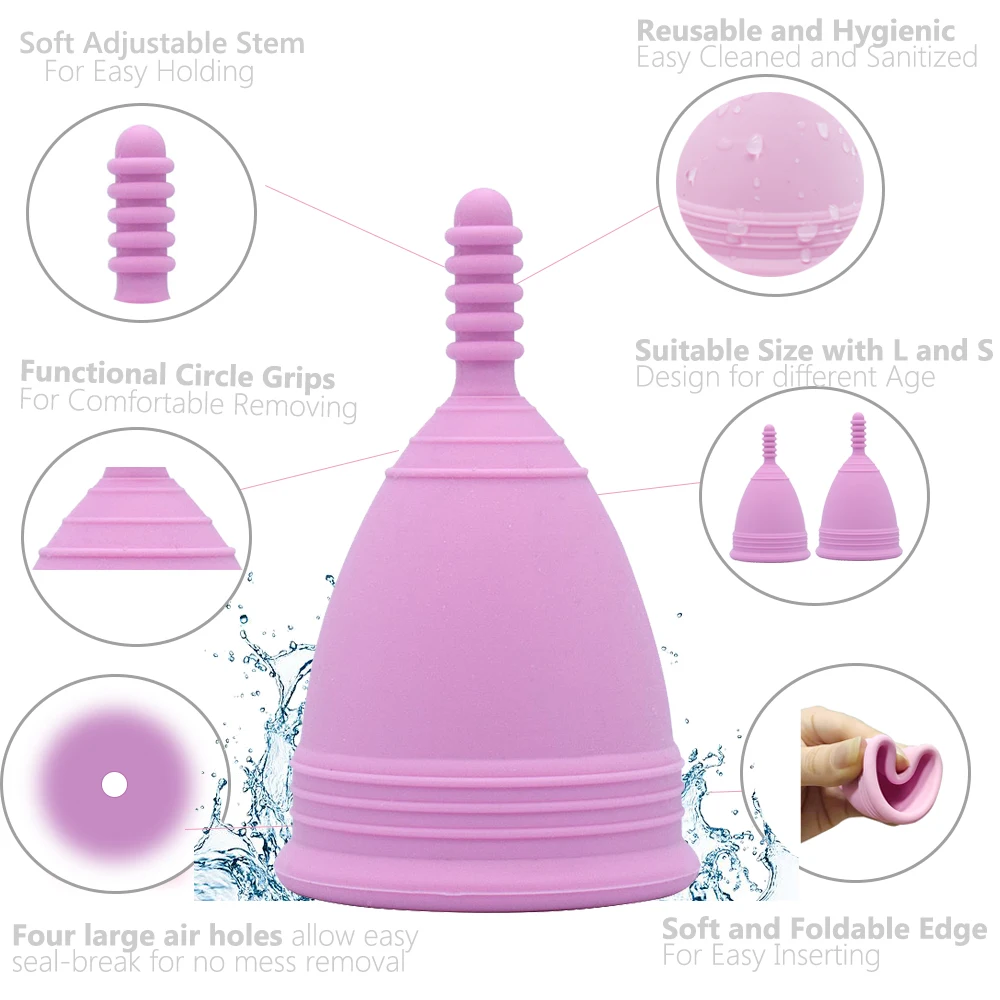 Медицинская силиконовая менструальная чаша женская гигиеническая многоразовая
