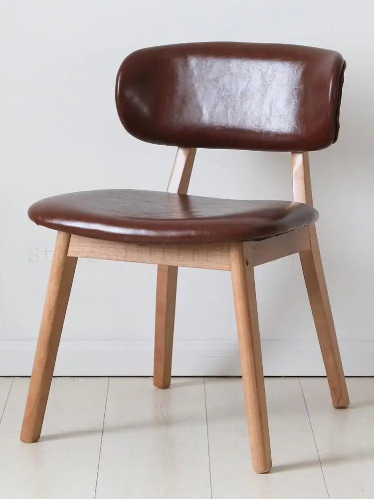 Скандинавский обеденный стул домашний со спинкой современный простой для