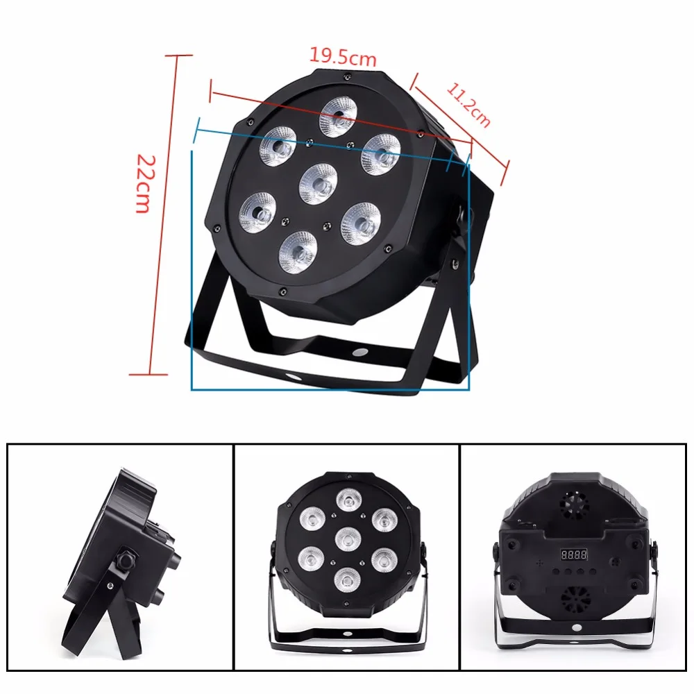Светодиодный прожектор par с мультичипом RGBWA UV rgbw 4в1 5в1 6в1 светодиодный DJ DMX 7X12 Вт 7x18 Вт 7x15 Вт светодиодный плоский светильник SlimPar Quad без шума