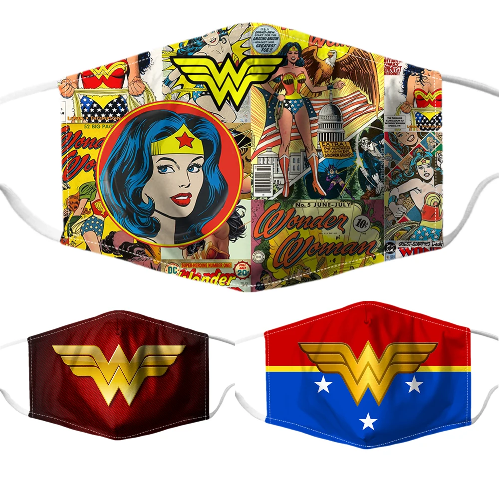 

Diana Prince Princess Diana of Themyscira Superhero Cosplay Costume Face Mask Adult Dustproof Washable Masks Prop Party Facemask