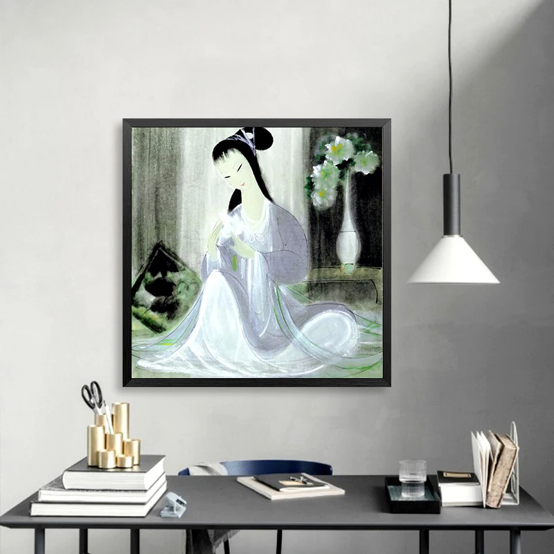 Китайские картины тушью по номерам художественная работа краска красота леди