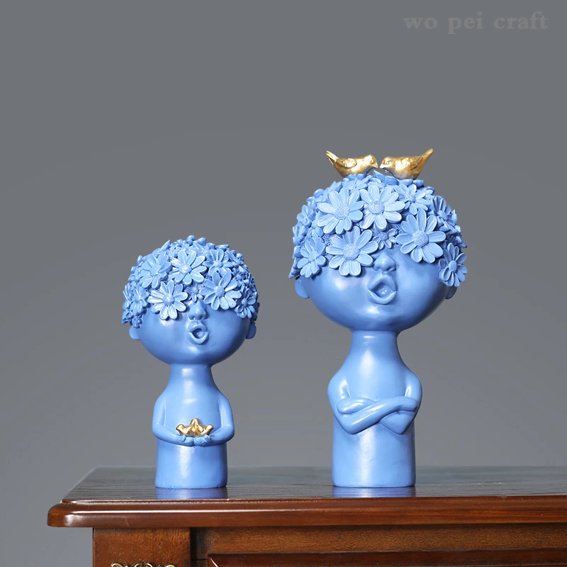 

Nordic Resin Ornament Golden Abstract Figure Statue Desk Decor Half-length Portrait Statuette Home Decoration Accessories Modern