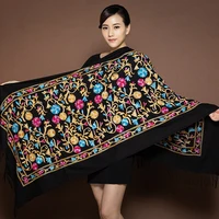 new imitation cashmere shawl scarf thickened warmth long embroidered ladies scarf all match red autumn and winter pashmina