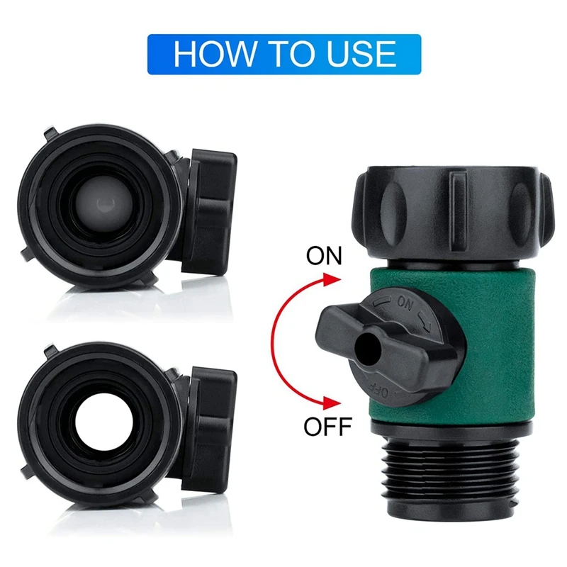 Пластиковый клапан для отключения водопроводной трубы соединительный садового