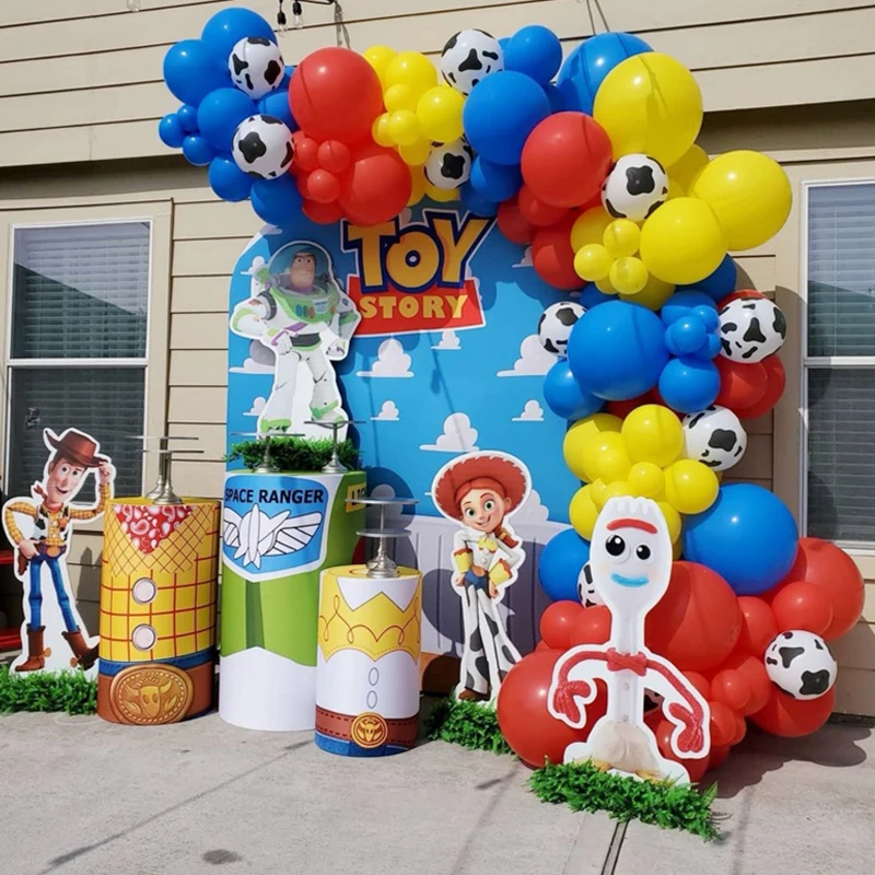 107 Uds beb&eacute; ducha vacas perro huellas globo guirnalda arco Kit amarillo Azul Rojo de l&aacute;tex Globos de cumplea&ntilde;os fiesta Decortiions-3