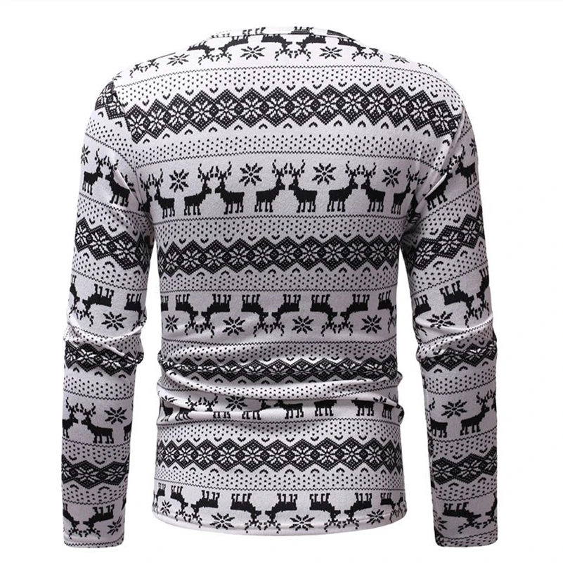 Новинка 2019 зимний мужской свитер модный с круглым вырезом и оленем корейский