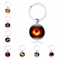 solar system planet keychain galaxy key ring moon earth sun mars art picture dome glass ball keychain accessory